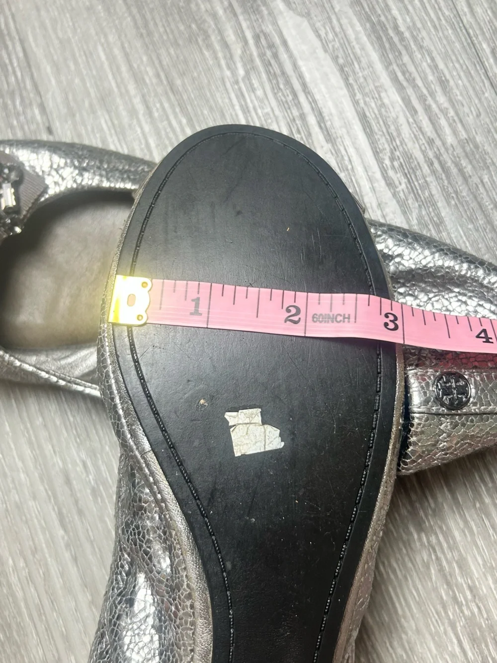 Tory Burch Azalea Metallic Embellished Jewel Bow Ballet Flats 6.5 M